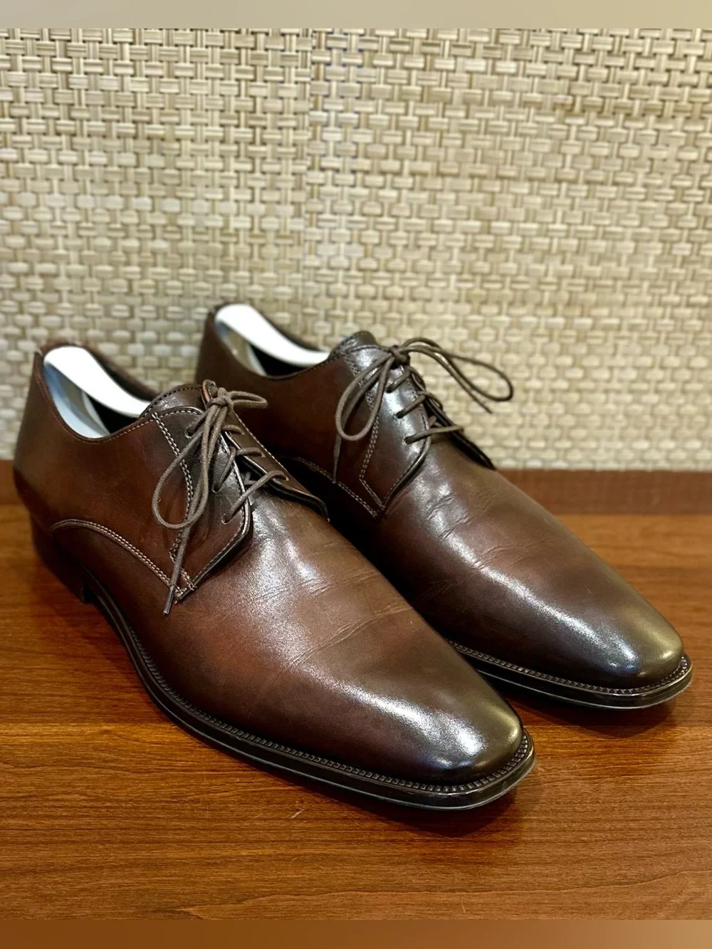 To Boot New York Adam Derrick Brown Leather Plain Toe Derby Dress Shoes Size 9.5